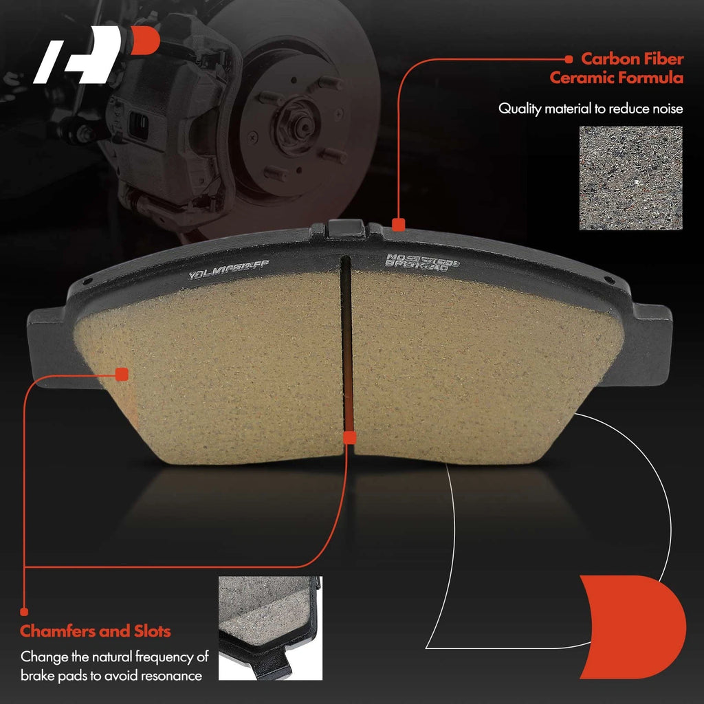 8x Front Ceramic Brake Pads for Honda Fit (2009–2013, 2015–2020)
