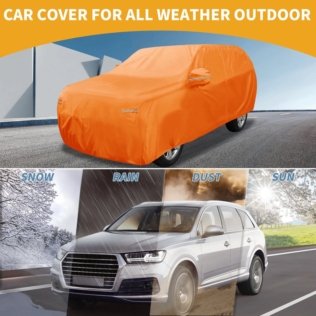 Waterproof Car Cover for Hyundai Santa Fe (2013–2023) 210D-PU, Orange