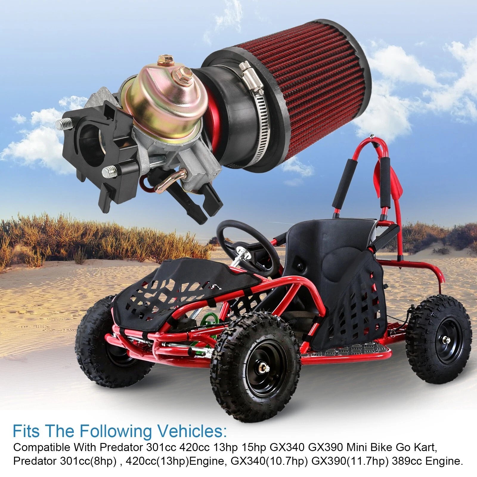 Air Filter Adapter Jet Kit for Predator 301cc 420cc (2010-2023)