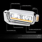 LED DRL Sequential Signal Projector Headlight for Peterbilt 359/379/389 (1981–2021)