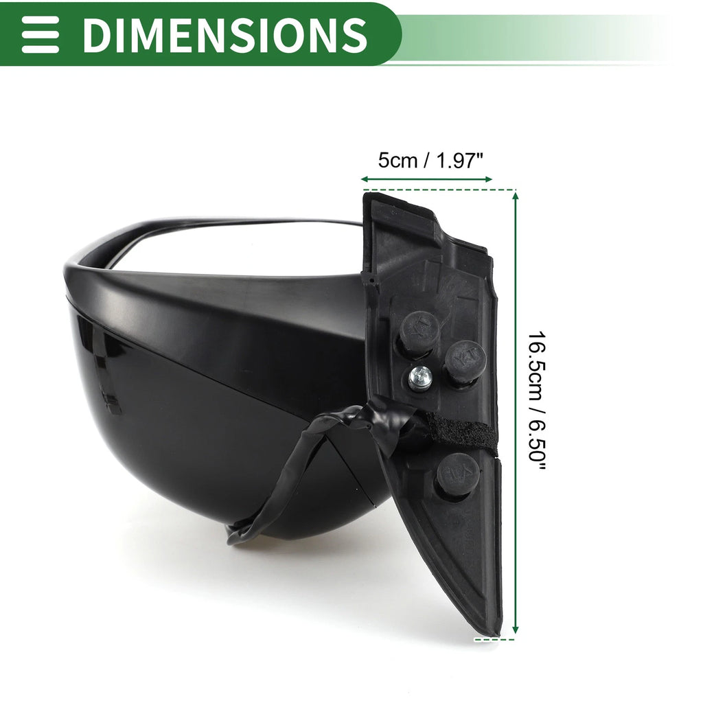 Right Side Door Mirror for Honda Fit (2015–2020) Manual Folding Gloss Black