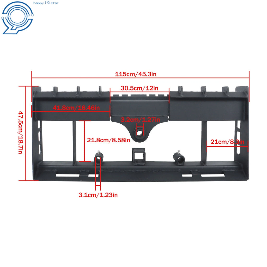 Heavy-Duty Pallet Fork Frame with Receiver Hitch for Skid Steer (US)