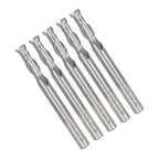 Set of 5 Carbide End Mills for Various Applications (3/16", 2 Flute)