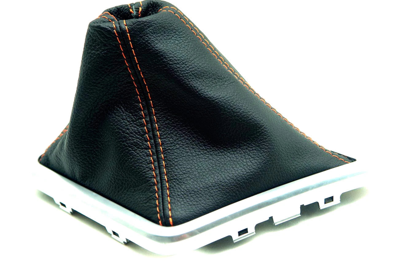 Manual Boot Leather Synthetic for Dodge Challenger (2008–2014) Orange Stitch