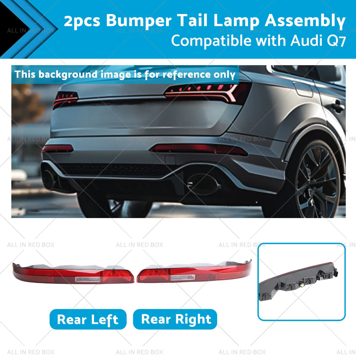 Set of 2 Rear Bumper Tail Light Lamp Assembly 4M0945096 for Audi Q7 (2016–2023)
