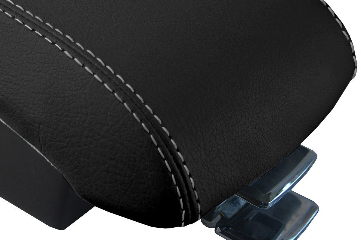 Leather Console Lid Armrest Cover for Lincoln MKX (2007–2010) Gray Stitch
