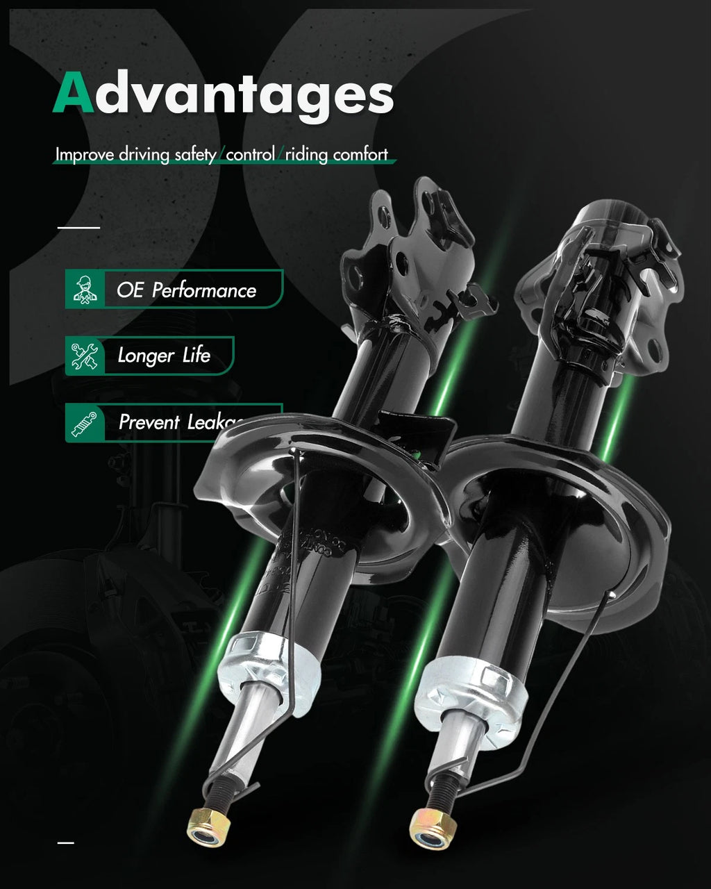 Front Shocks Struts for Nissan Versa (2009–2013)