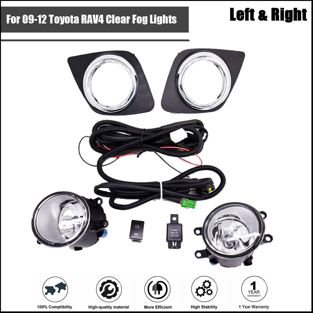 Clear Fog Lights for Toyota RAV4 (2009–2012)