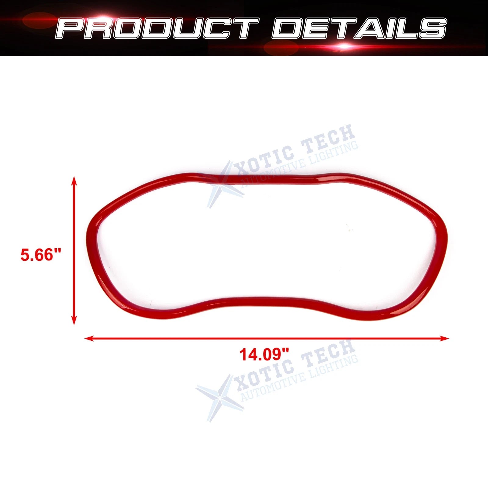 Glossy Red Dashboard Instrument Display Cover Trim for Dodge Challenger (2015-2026)
