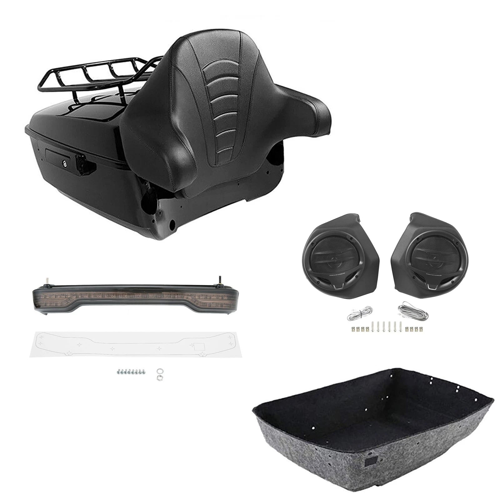 Trunk Backrest Rack Light Speakers for Harley Electra Glide (2014–2026)