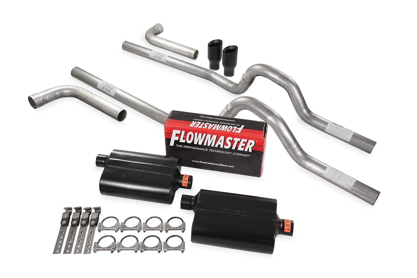Dual Exhaust Kit for 1962–1966 Ford F-Series 3" Side Exit with BDW Tips