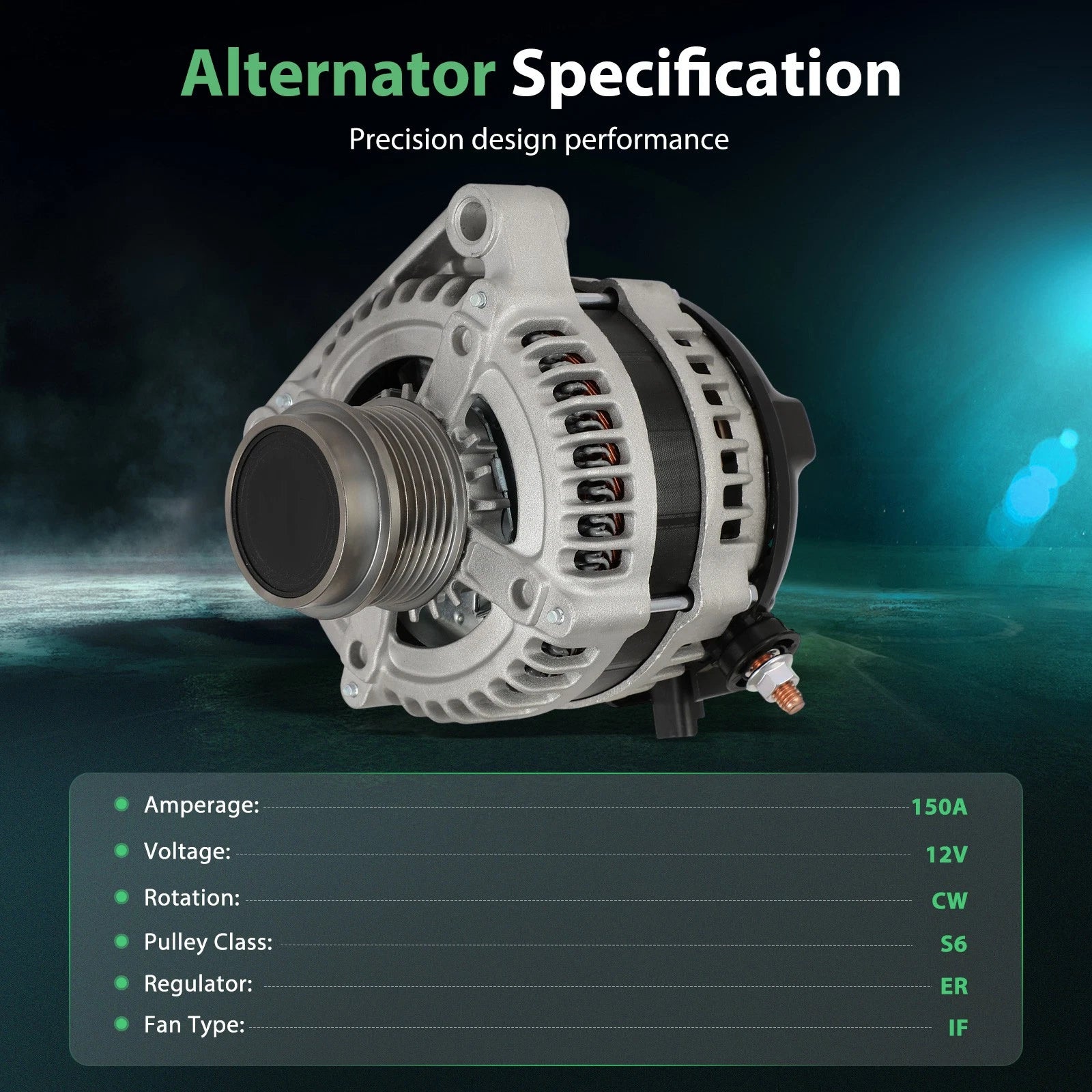 Alternator for Jeep Liberty (2005–2006) 2.8L L4 with Pulley