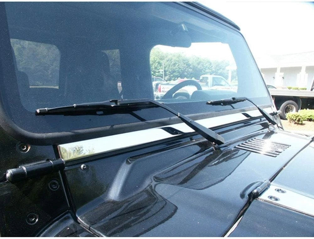 1pc. Luxury FX Stainless Steel 1 1/8" Windshield Trim for 97-06 Jeep Wrangler 2D