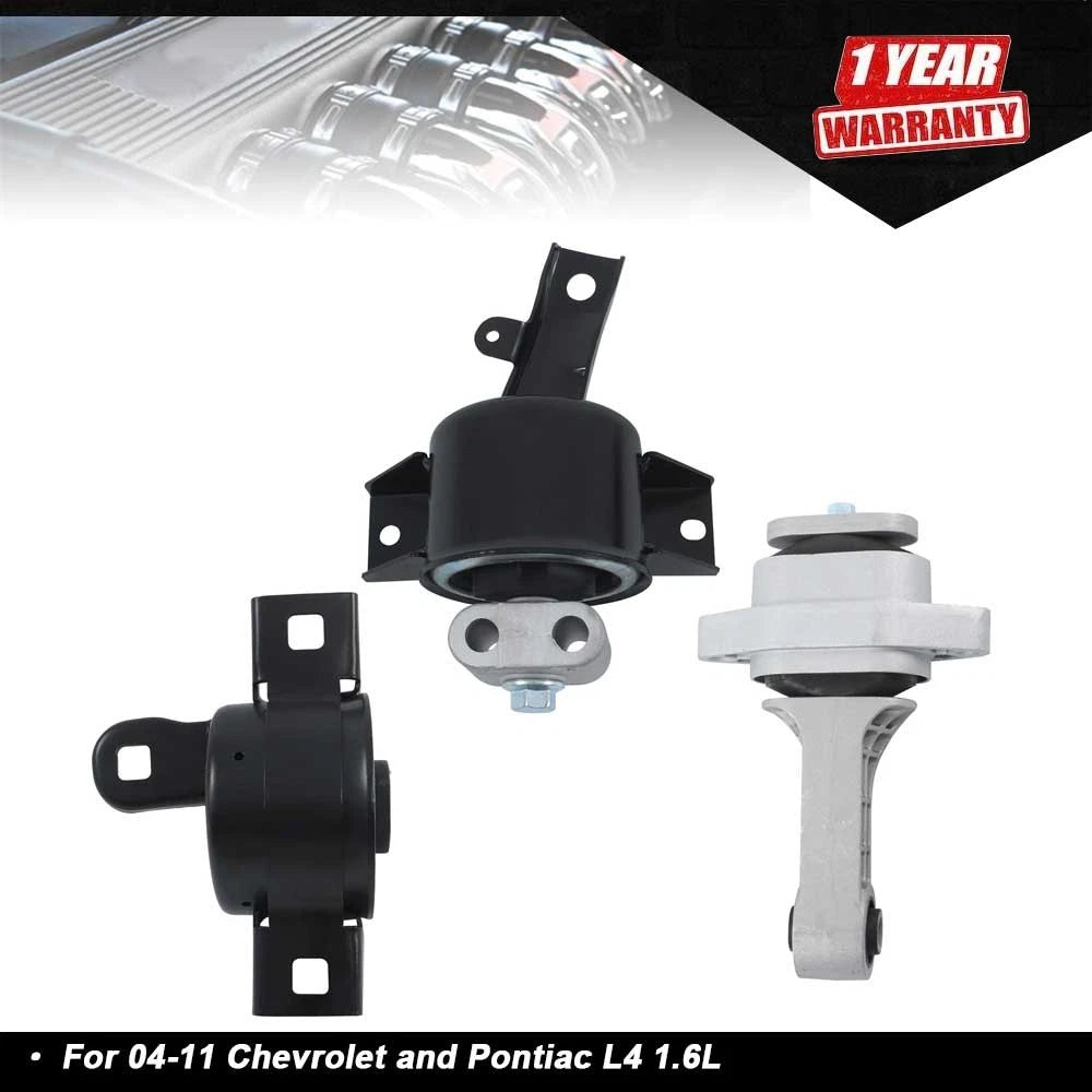 Set of 3 Engine Motor & Transmission Mounts for Chevrolet Aveo (2004–2011)
