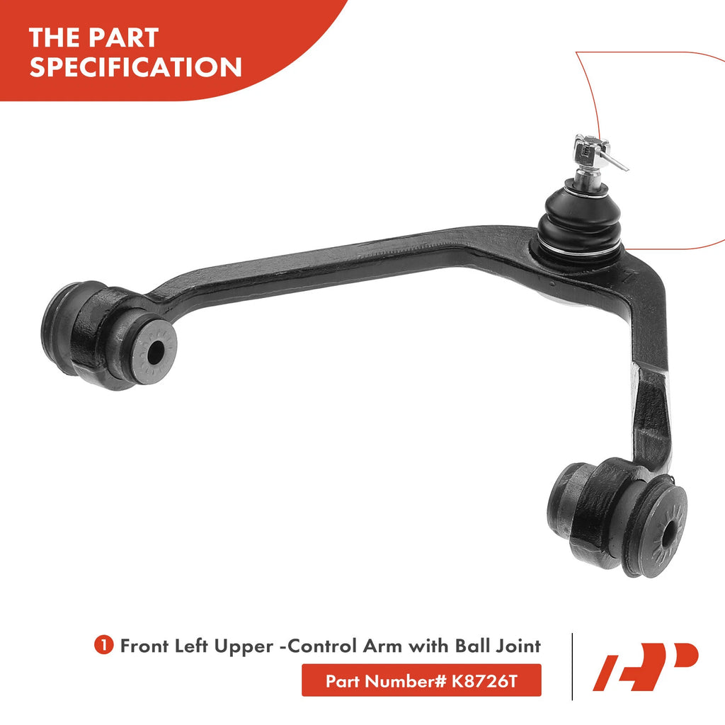Set of 6 Front Control Arms & Tie Rod Ends for Ford F-150 (1997–2003)