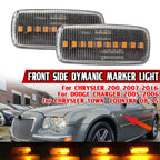 Clear Sequential Side Marker Light for Chrysler 200 300 Dodge Charger Jeep (2011–2023)