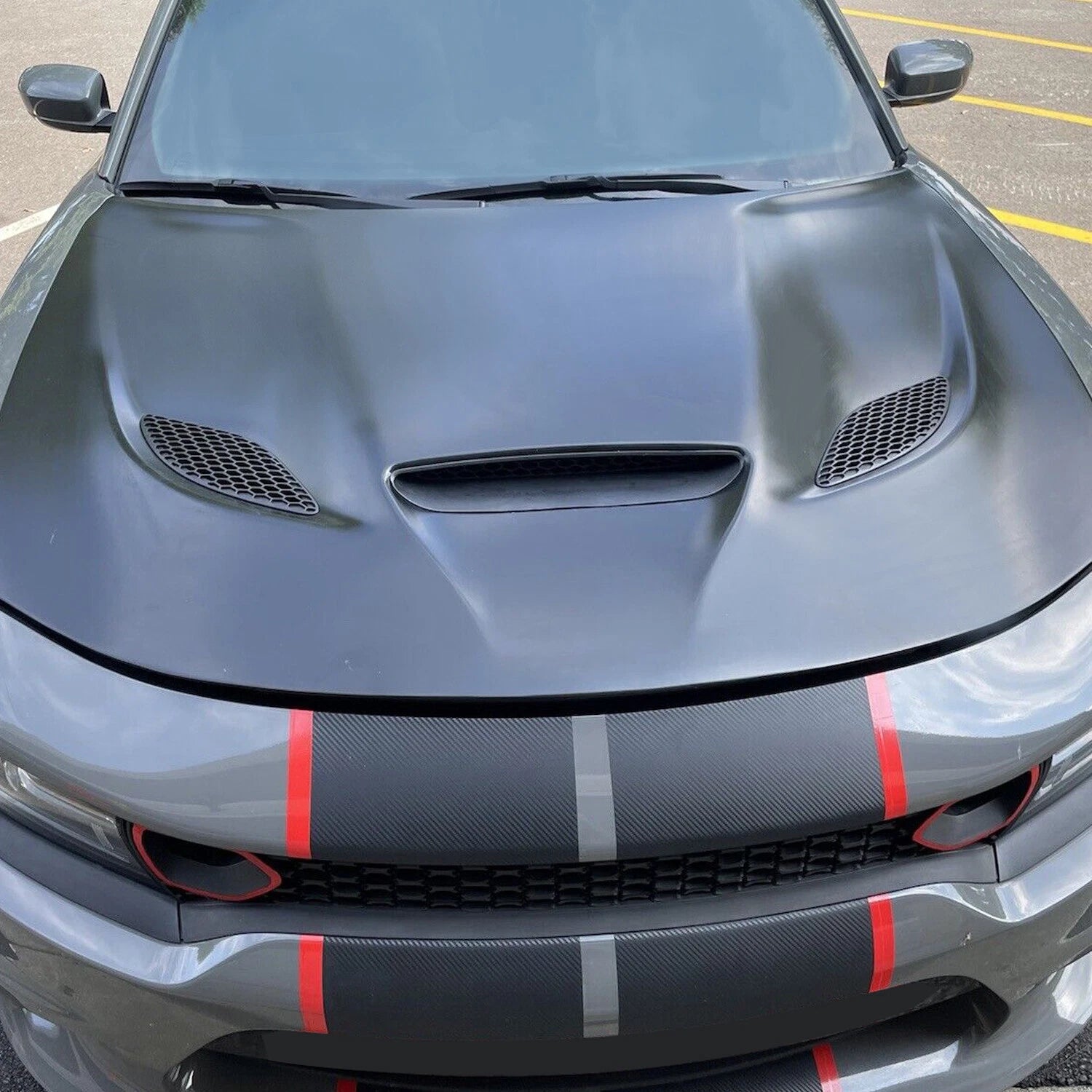 Hood Scoop Bezel for Dodge Charger SRT Hellcat (2015–2020) Black Trim