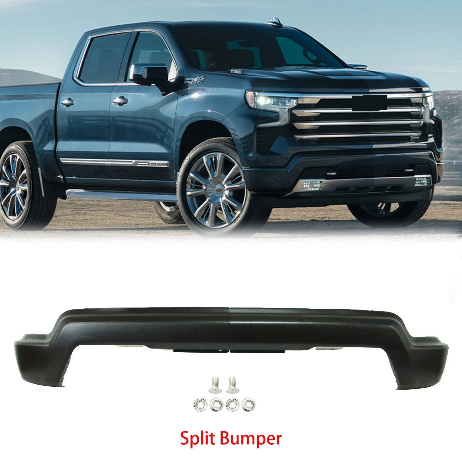 Black Steel Front Bumper for Chevy Silverado 1500 (2022–2023)
