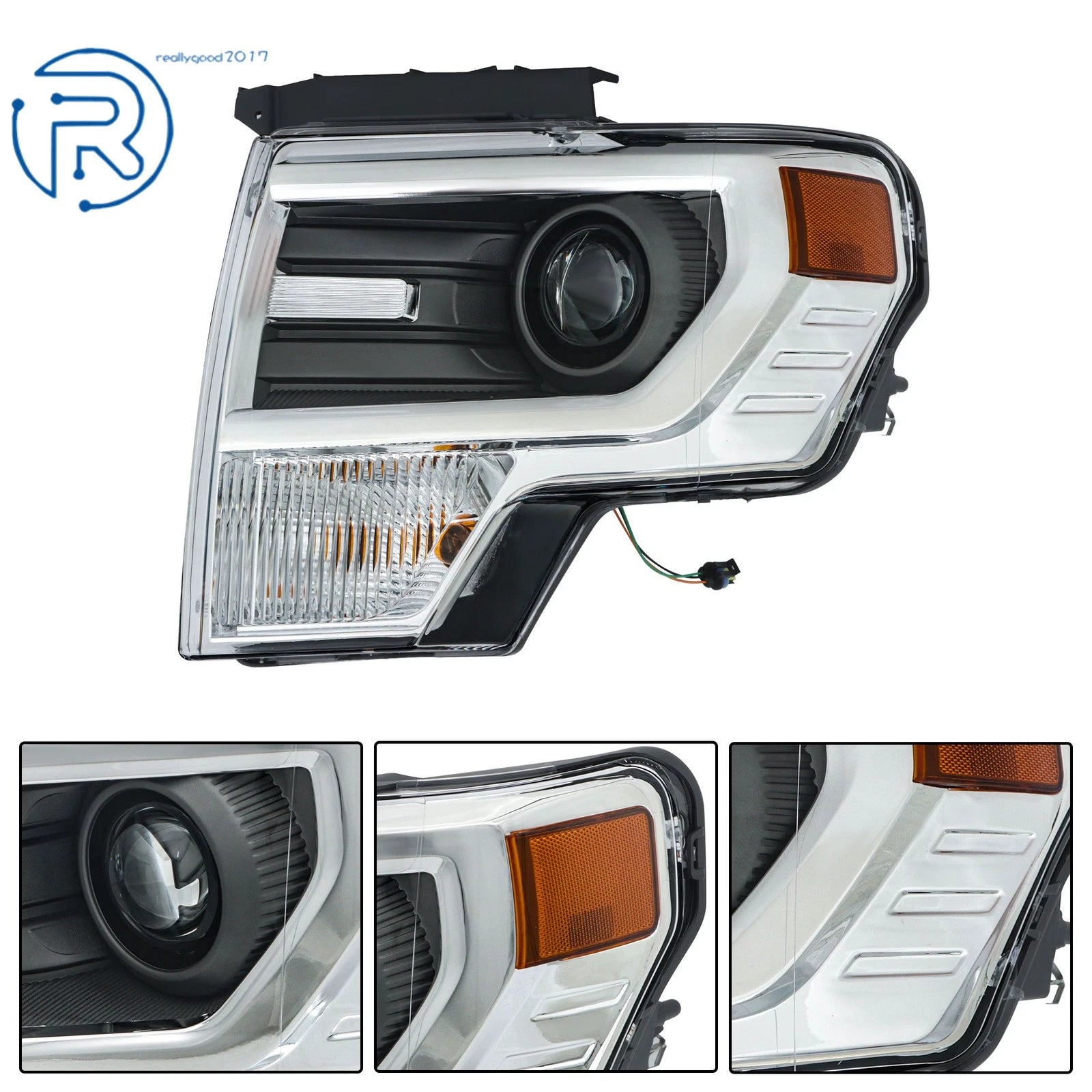 HID Chrome Projector Headlights for Ford F150 (2013-2014)