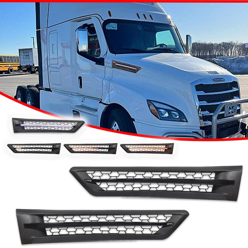 Switchback LED DRL Signal Hood Grille Vent Kit for Freightliner Cascadia (2018–2025)