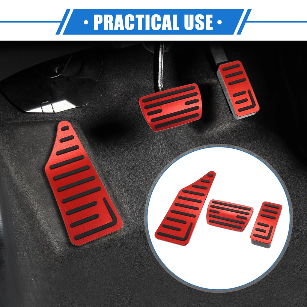 3 Pcs Gas Accelerator Brake Foot Rest Pedal for Honda HR-V (2021–2023) Red
