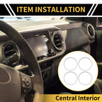 Set of 1 AC Vent Dashboard Decoration Rings for Toyota Tacoma (2016–2023) Silver Tone