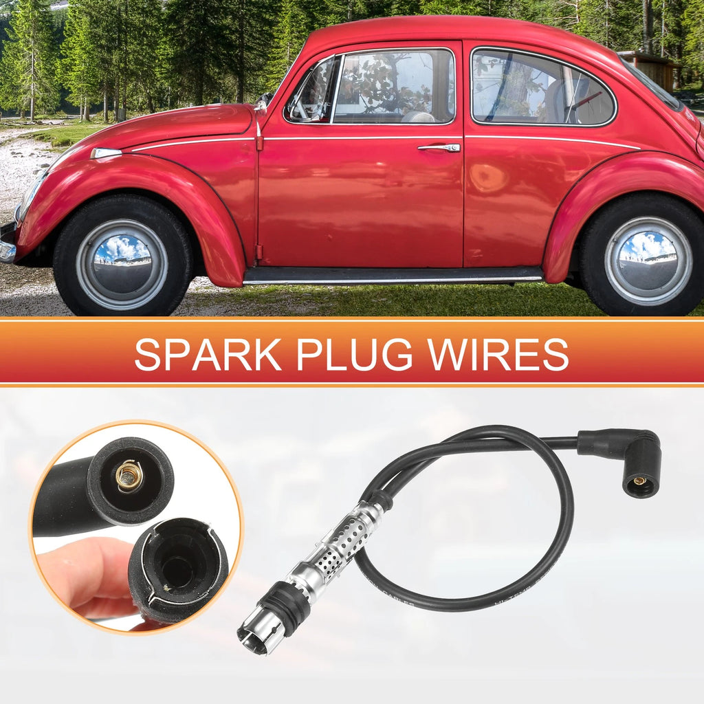 Set of 4 Spark Plug Wires for VW Beetle Golf Jetta (06A905409F)