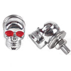 2pcs Chrome Skull License Plate Frame Bolts for Harley