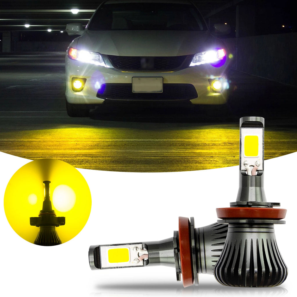 Strobe Flash 3500K Yellow LED Fog Light Bulbs for Honda Civic (2006–2019)