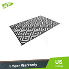 Outdoor Rug for RV Patio Backyard (6x9 ft) Black & White