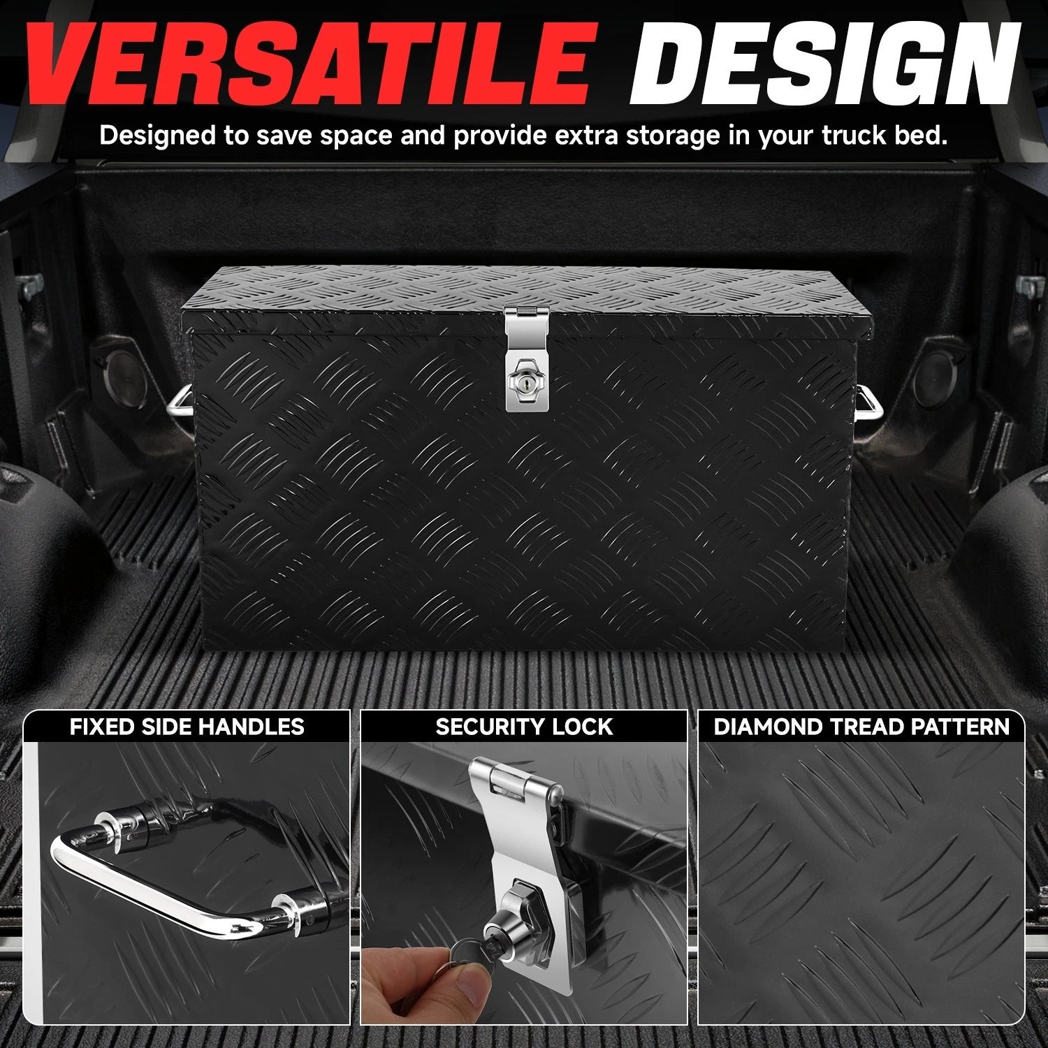Hydraulic Lift Tool Box for Trucks (27"L X 9.4"D X 12.6"H)