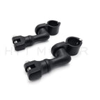 Black Short Angled Highway Peg Mounting for 1-1/4" Engine Guard