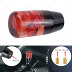 Clear Red Real Flowers Manual Gear Shift Knob for Universal Vehicles (10CM)
