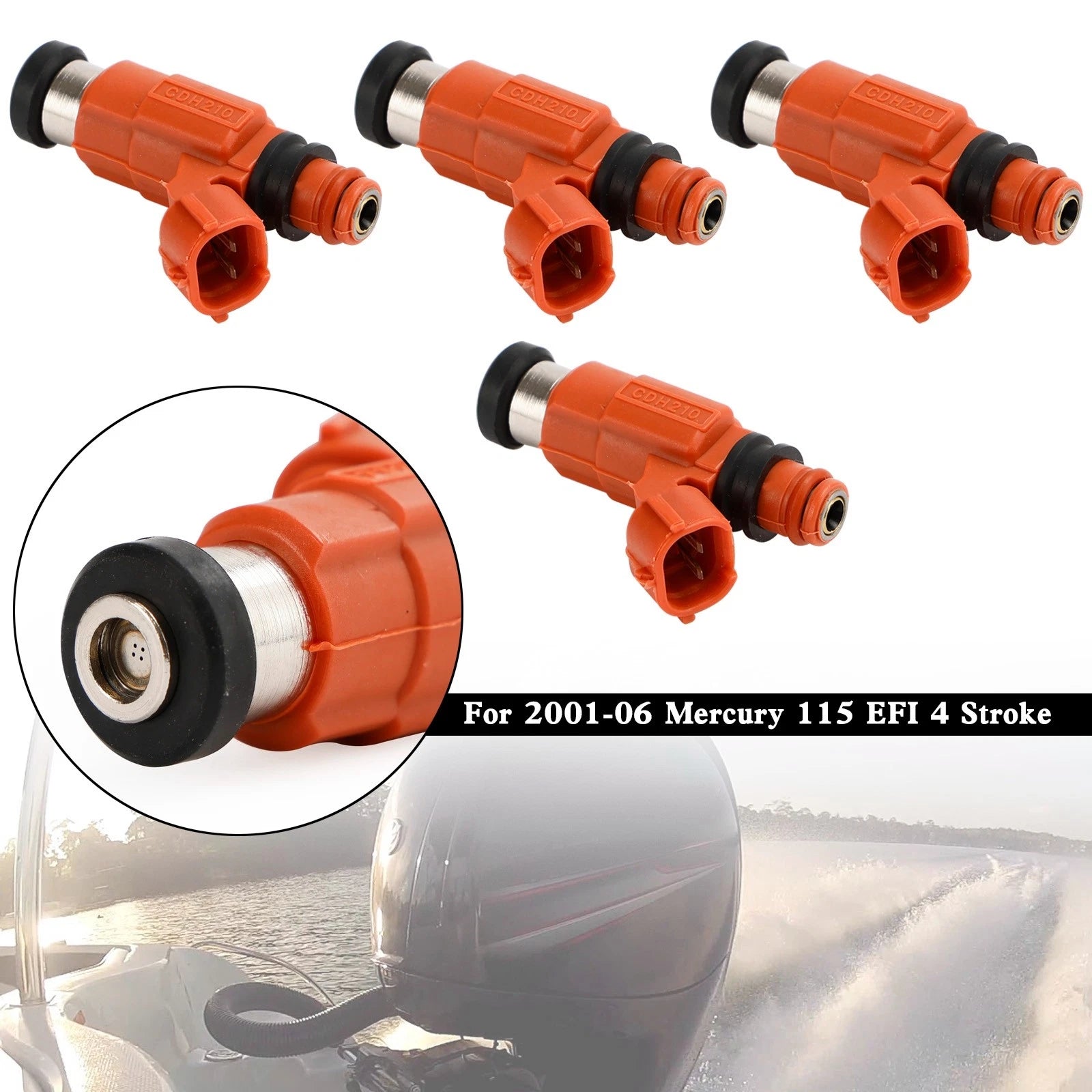 Set of 4 Fuel Injectors INP-784 for Mercury 115 EFI 4 Stroke (2001–2006)