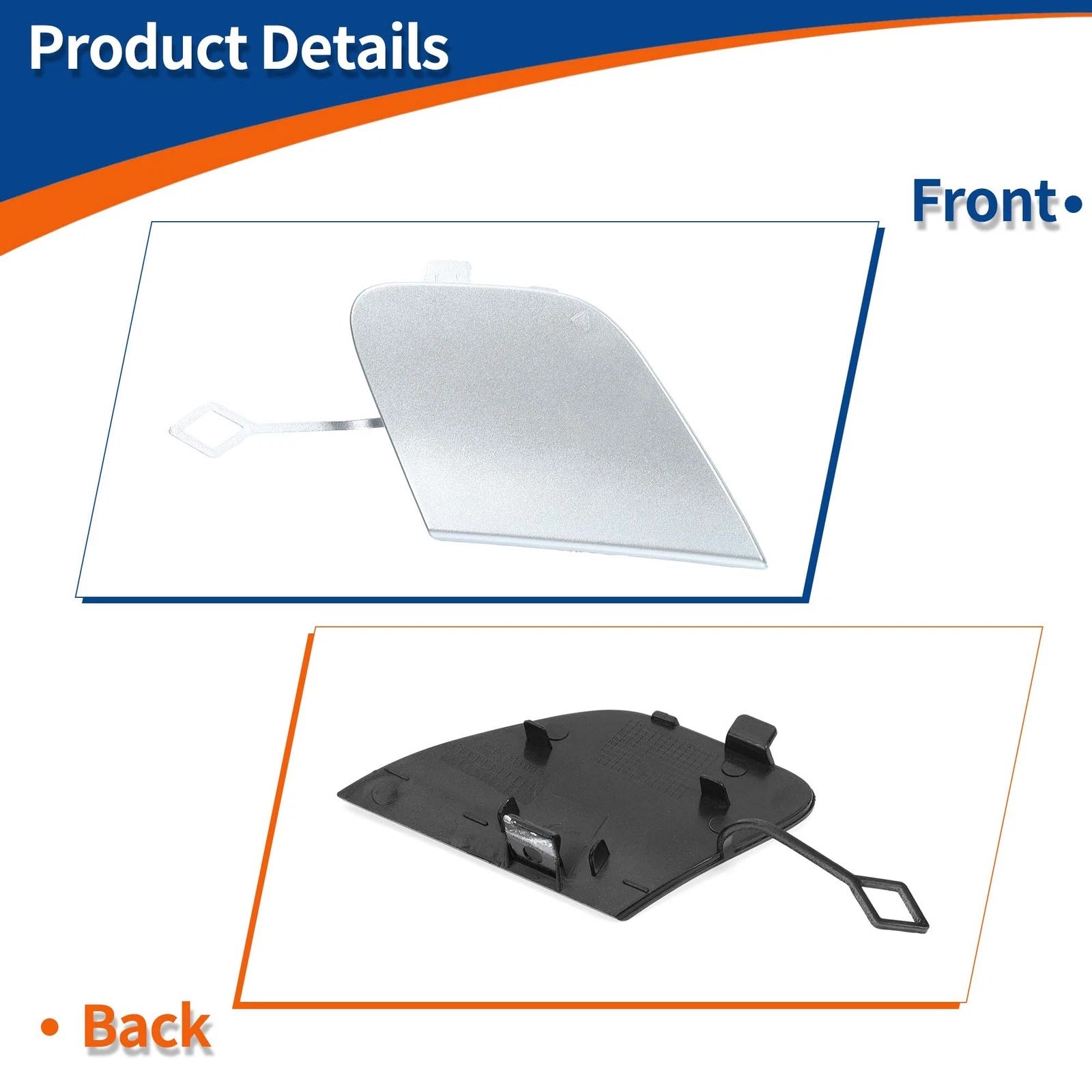 Rear Car Bumper Tow Hook Cover for Mercedes-Benz W213 (2017–2023) No.A2138850022 Silver Tone
