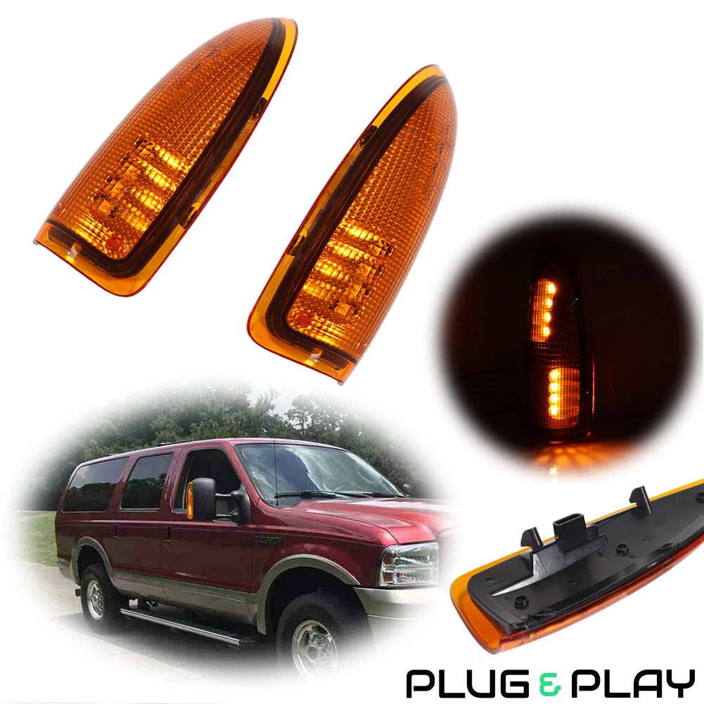 LED Side Mirror Turn Lights for Ford Excursion (2000–2005) Amber Lens