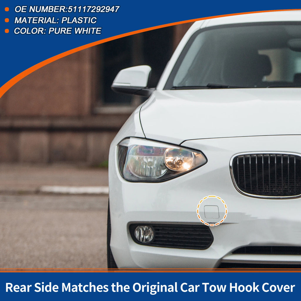 Front Tow Hook Cover for BMW 1 Series F20 (2012–2019) No. 51117292947 Pure White