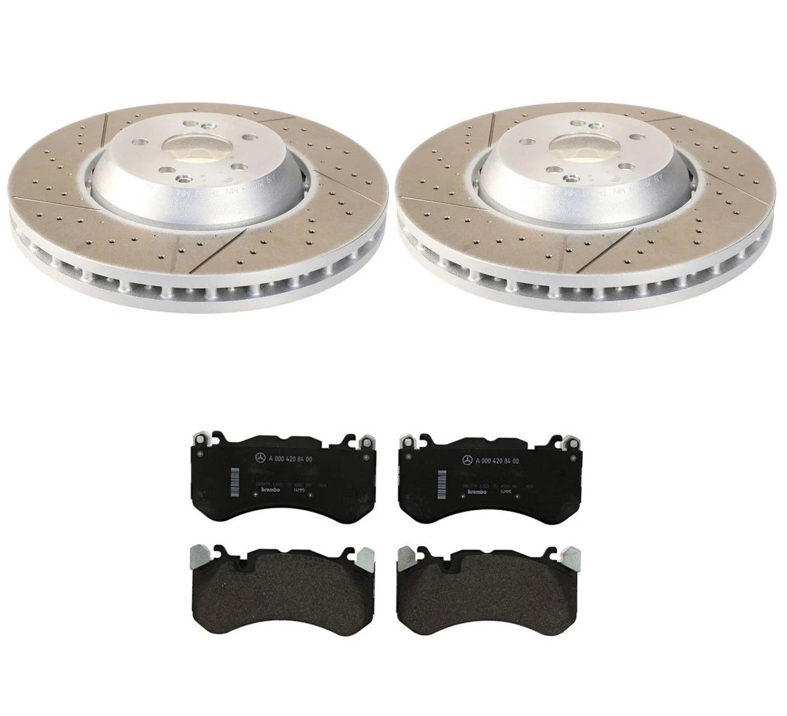 Front Brake Kit 360mm Drilled Disc Rotors & Pads for Mercedes C190 W213 AMG