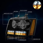 LED DRL + Turn Signal Headlight for Tahoe/Suburban (2007–2014)