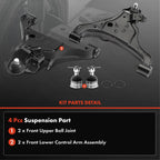 Set of 4 Front Control Arms with Ball Joints for Nissan Frontier (2005–2018)