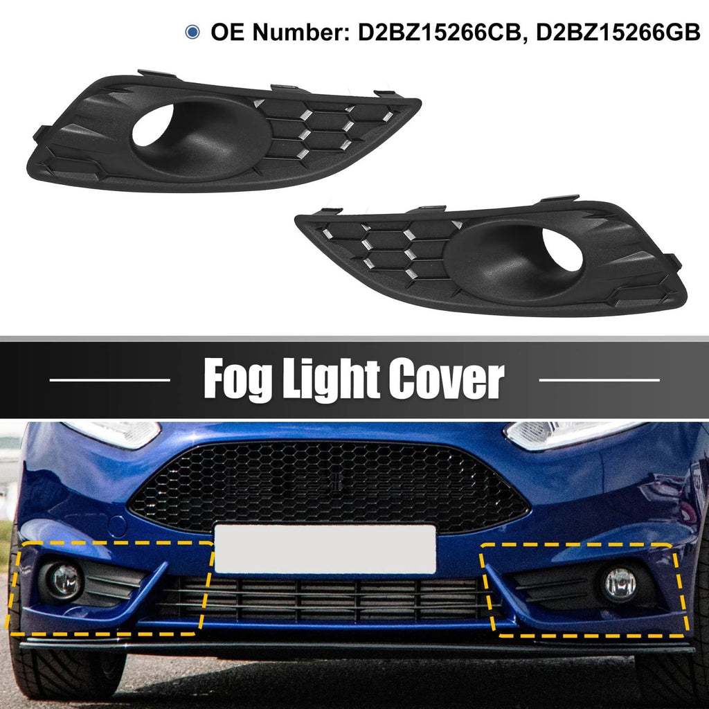 1 Pair Fog Light Grille Cover Trim for Ford Fiesta (2014–2016) D2BZ15266CB