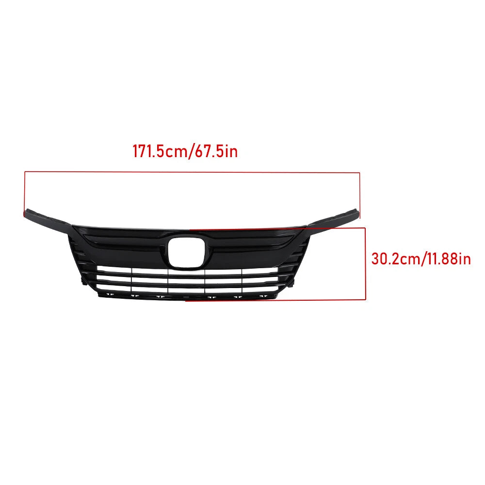 Black Upper Grille Grill with Headlight Eyelid for Honda Odyssey (2018–2020)