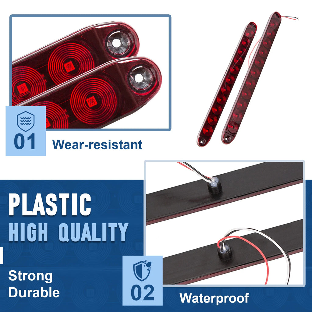 2X 15" LED Light Bar for Truck Trailer (11 LED)