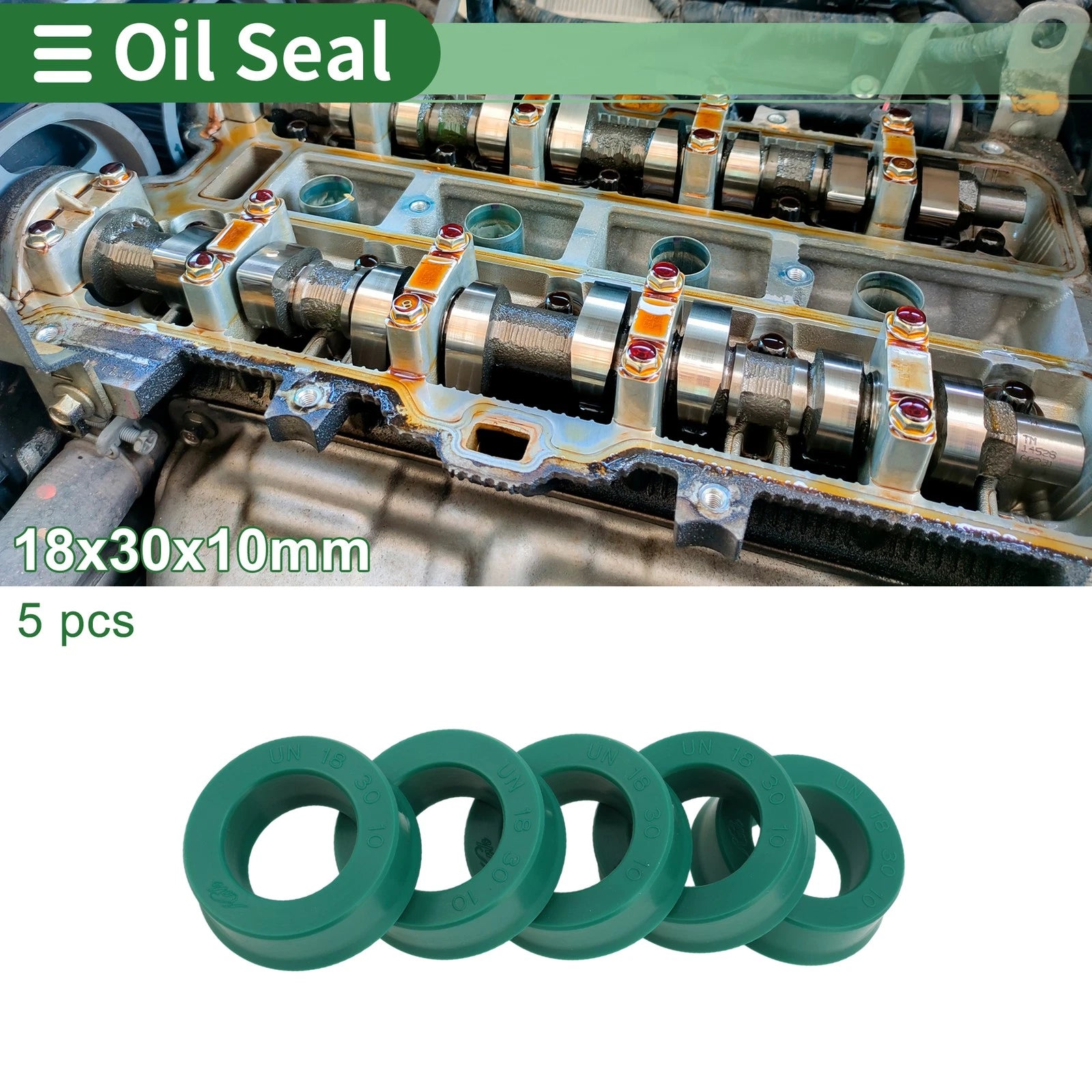 Set of 5 Oil Seal Rotary Shaft Seal 18x30x10mm High Pressure