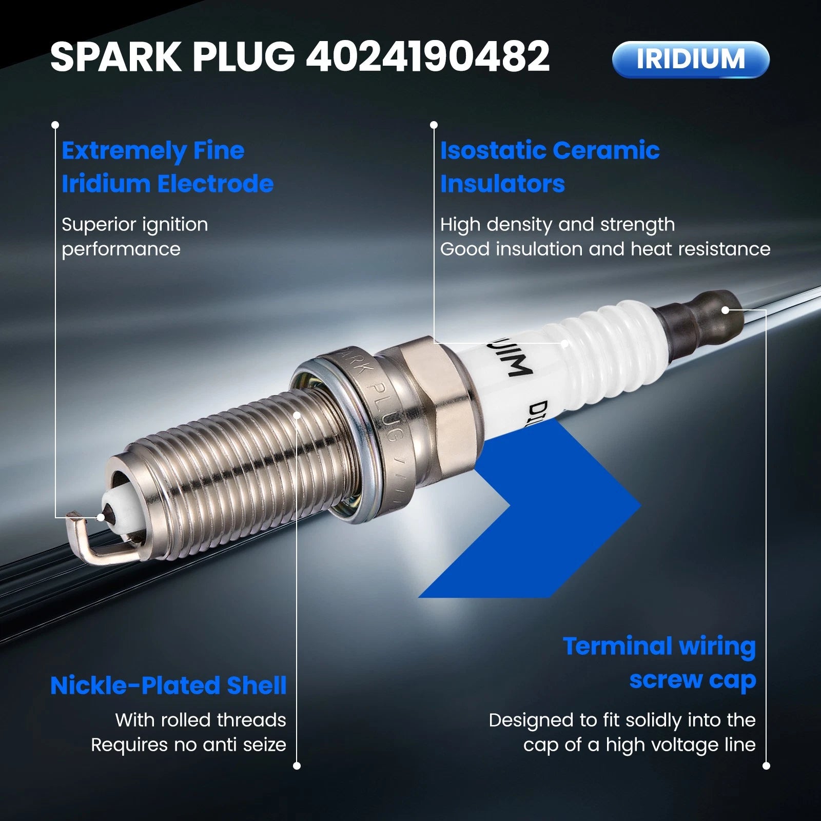 Set of 6 Iridium Spark Plugs 95843 for Toyota Tundra 4.6L V8 (2010–2017)