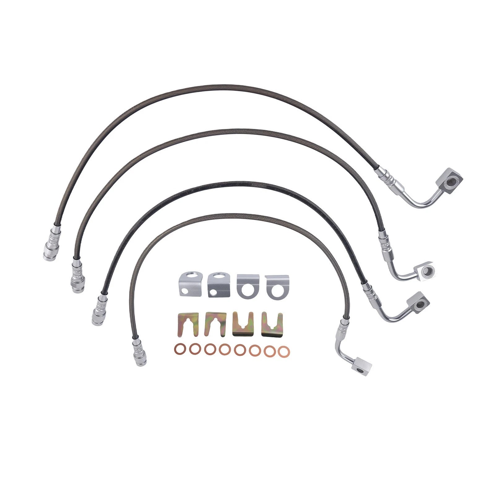 Front & Rear Extended Stainless Brake Line for Jeep Wrangler JK (2007–2018)