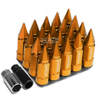20 PC M12X1.5 Orange Aluminum Lug Nuts with Caps for JDM Vehicles