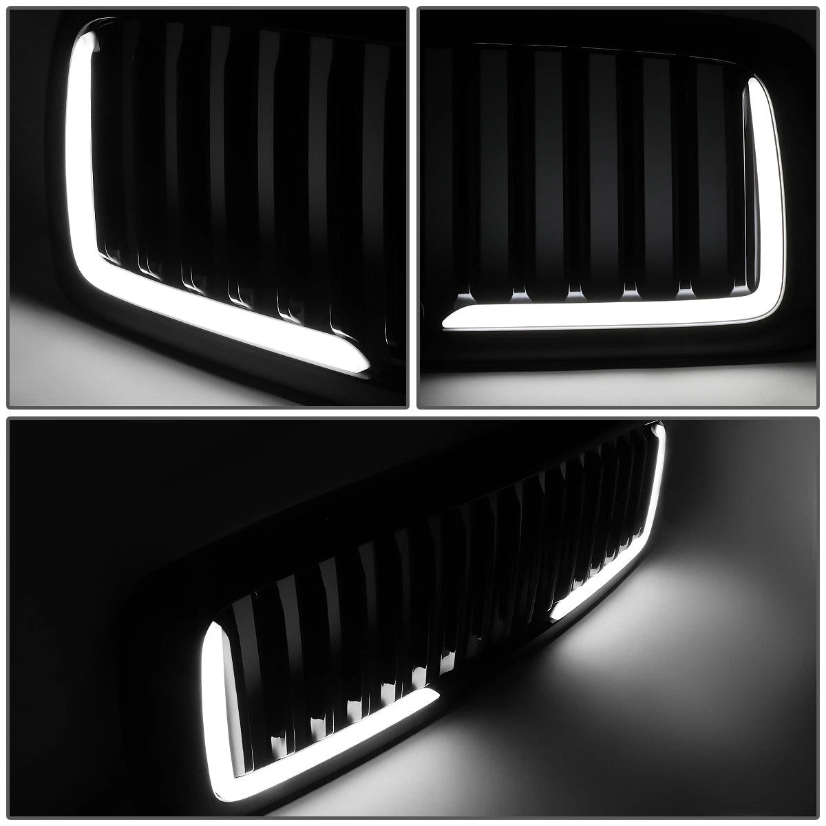 LED DRL Vertical Mesh Front Bumper Grille for Ram 1500 2500 3500 (2002–2005)