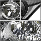 Black Housing Headlights + Clear Corners + Smoked LED Fog Light Kit for Accord (2008–2012)