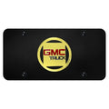 Gold Logo on Black License Plate - Officially Licensed for GMC Truck